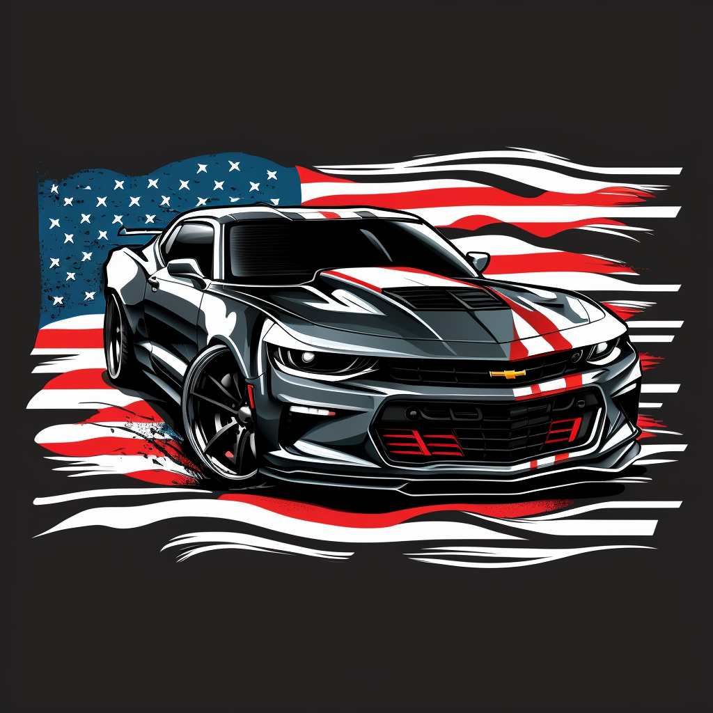 Camaro & Flag