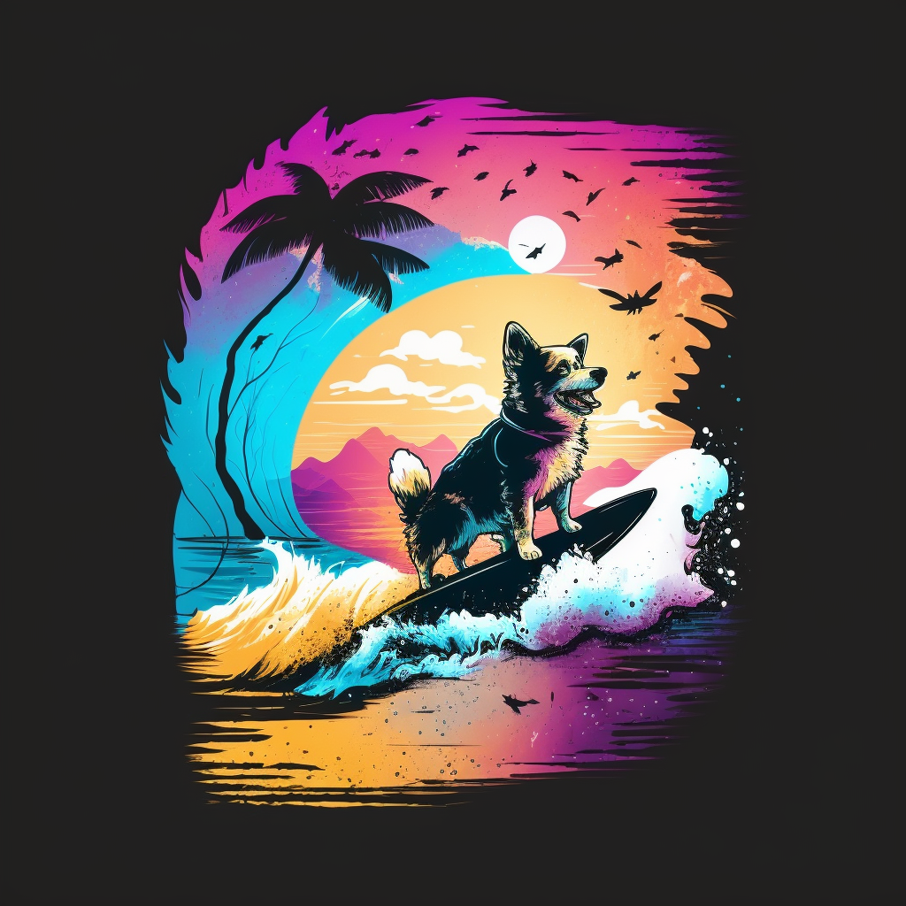 Pup Catching a Wave