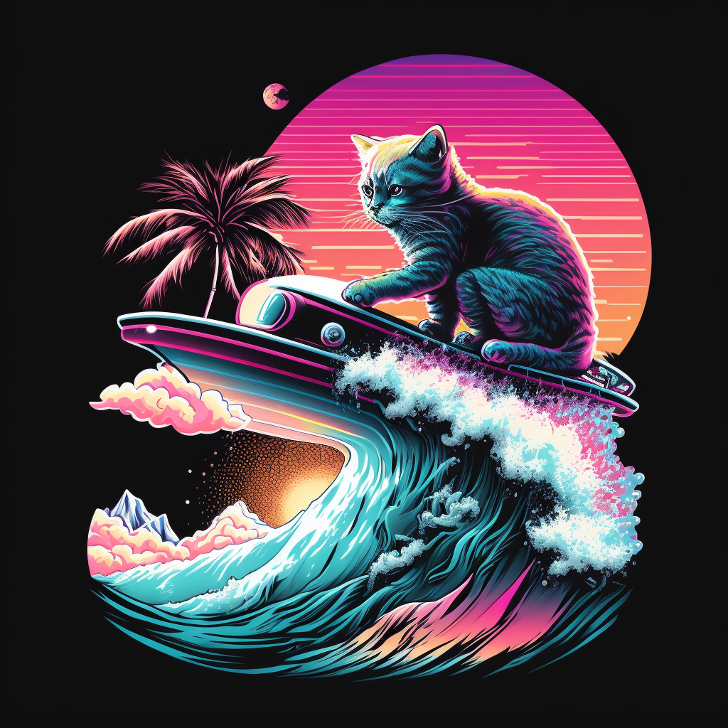 Kitten Riding a Boat